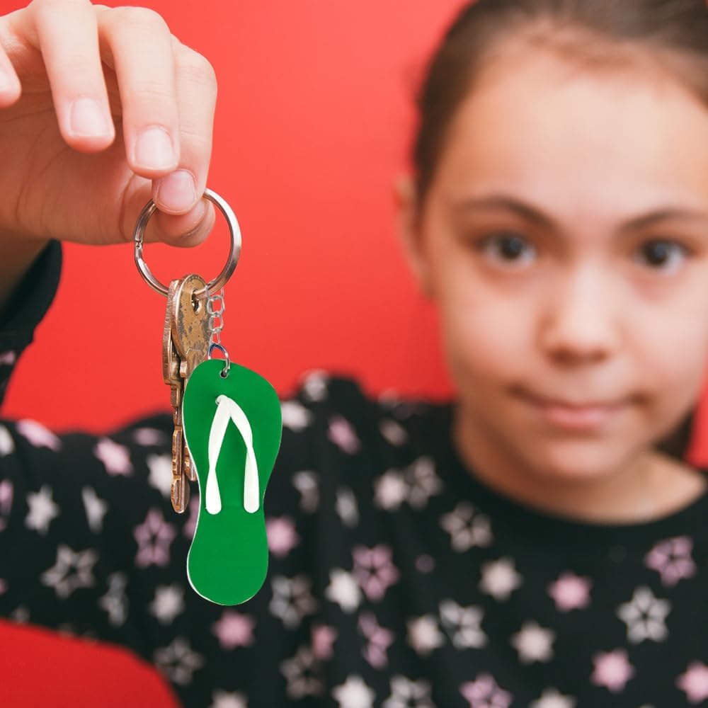 Flip Flop Keychains, Set of 36, Fun Key Chains for Backpack, Purse, Luggage, Great Giveaways for Birthday, Luau, Beach, and Pool Parties, Cool Goody Bag Fillers and Small Prizes for Kids