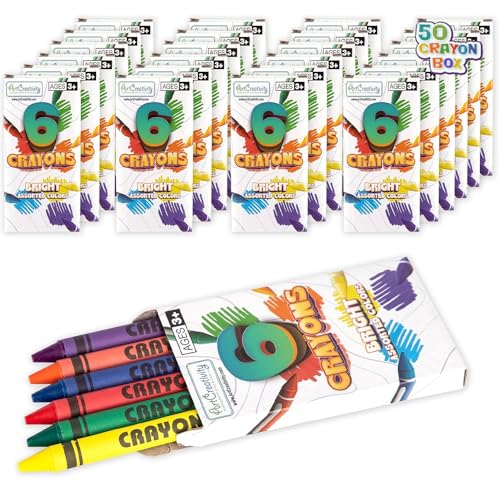 Crayons Bulk Set - 75 Crayon Packs - 6 Crayons in Each Pack - 450 Total - Crayons for Kids in Red, Orange, Yellow, Green, Blue, Purple