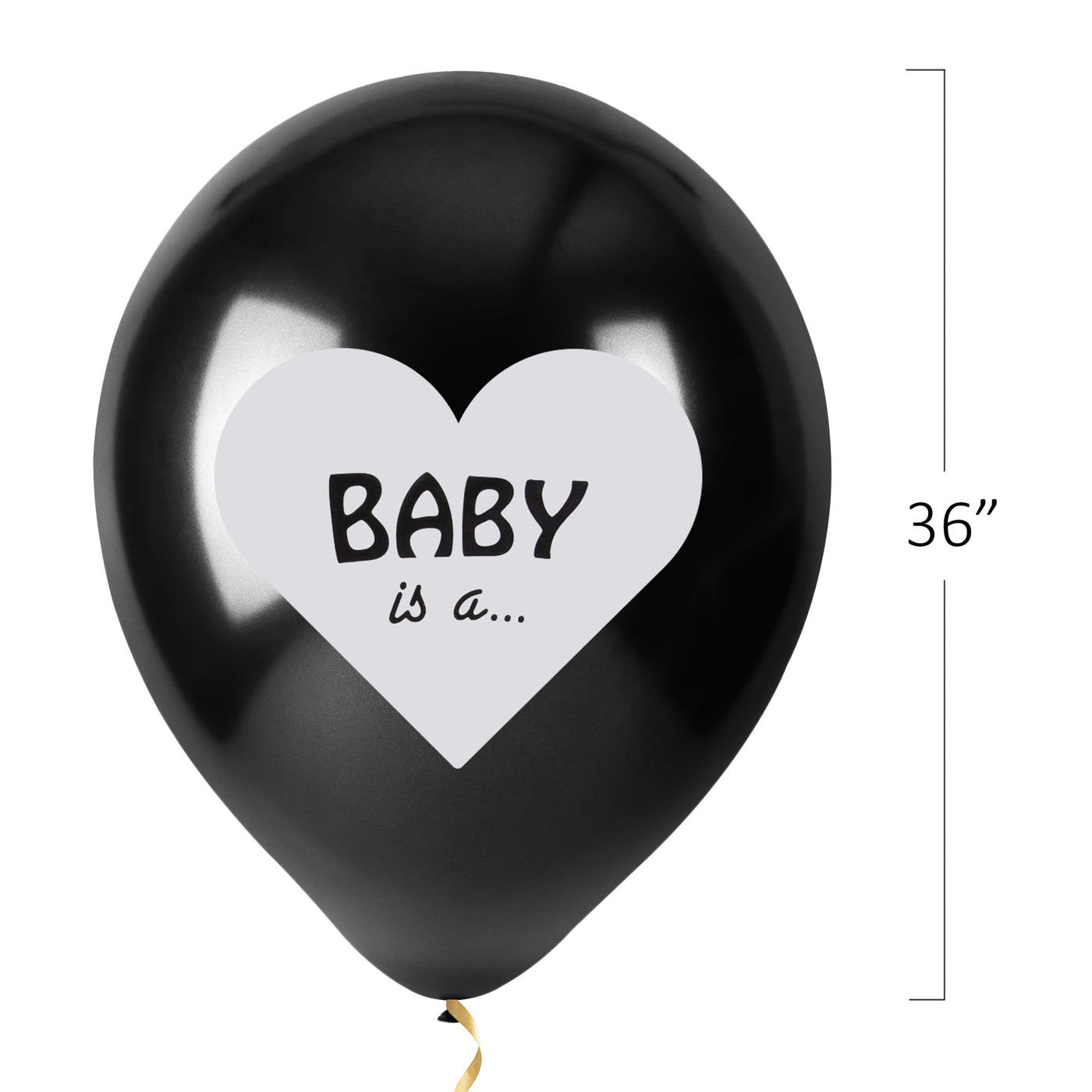 Black Gender Reveal Balloon Kit - Includes 2 Jumbo 36" Baby Gender Reveal Balloons, 1 Pack Blue/Gold Confetti, 1 Pack Pink/Gold Confetti, and Gold Tie Ribbon