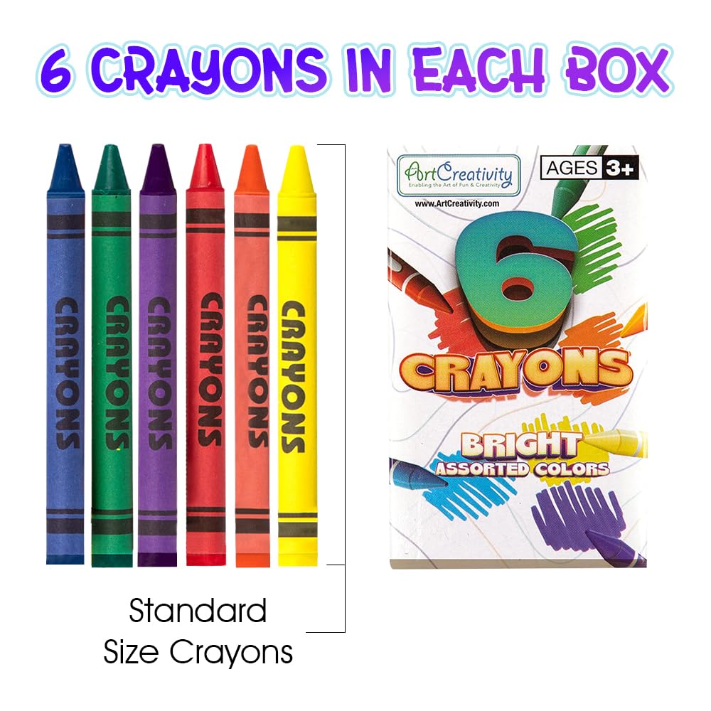Crayons Bulk Set - 75 Crayon Packs - 6 Crayons in Each Pack - 450 Total - Crayons for Kids in Red, Orange, Yellow, Green, Blue, Purple