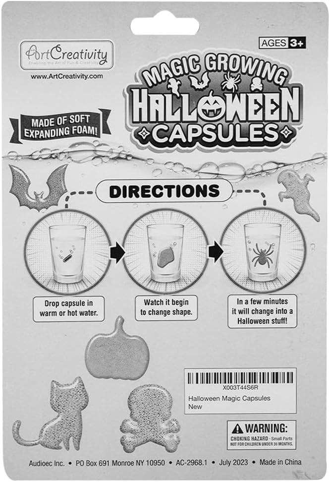 Halloween Magic Growing Capsules - 6 Packs with 12 Expanding Grow Capsules, Water Growing Toys for Kids