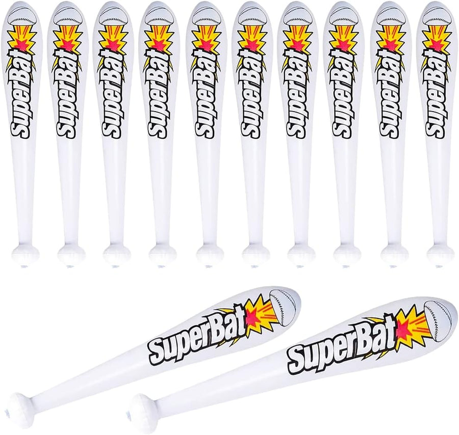 Baseball Bat Inflates for Kids, Set of 12, 22" Durable Inflates, Cool Sports Birthday Party Favors, Decorations, and Supplies, Carnival Party Prizes