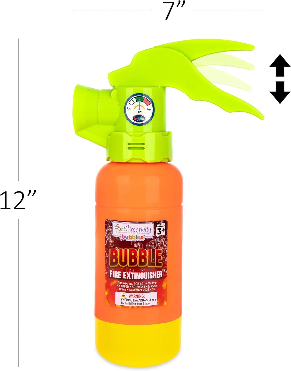 Fire Extinguisher Bubble Machine for Kids - Bubble Blowing Firefighter Toy with Bubble Solution Included