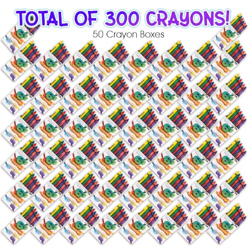 Crayons Bulk Set - 75 Crayon Packs - 6 Crayons in Each Pack - 450 Total - Crayons for Kids in Red, Orange, Yellow, Green, Blue, Purple