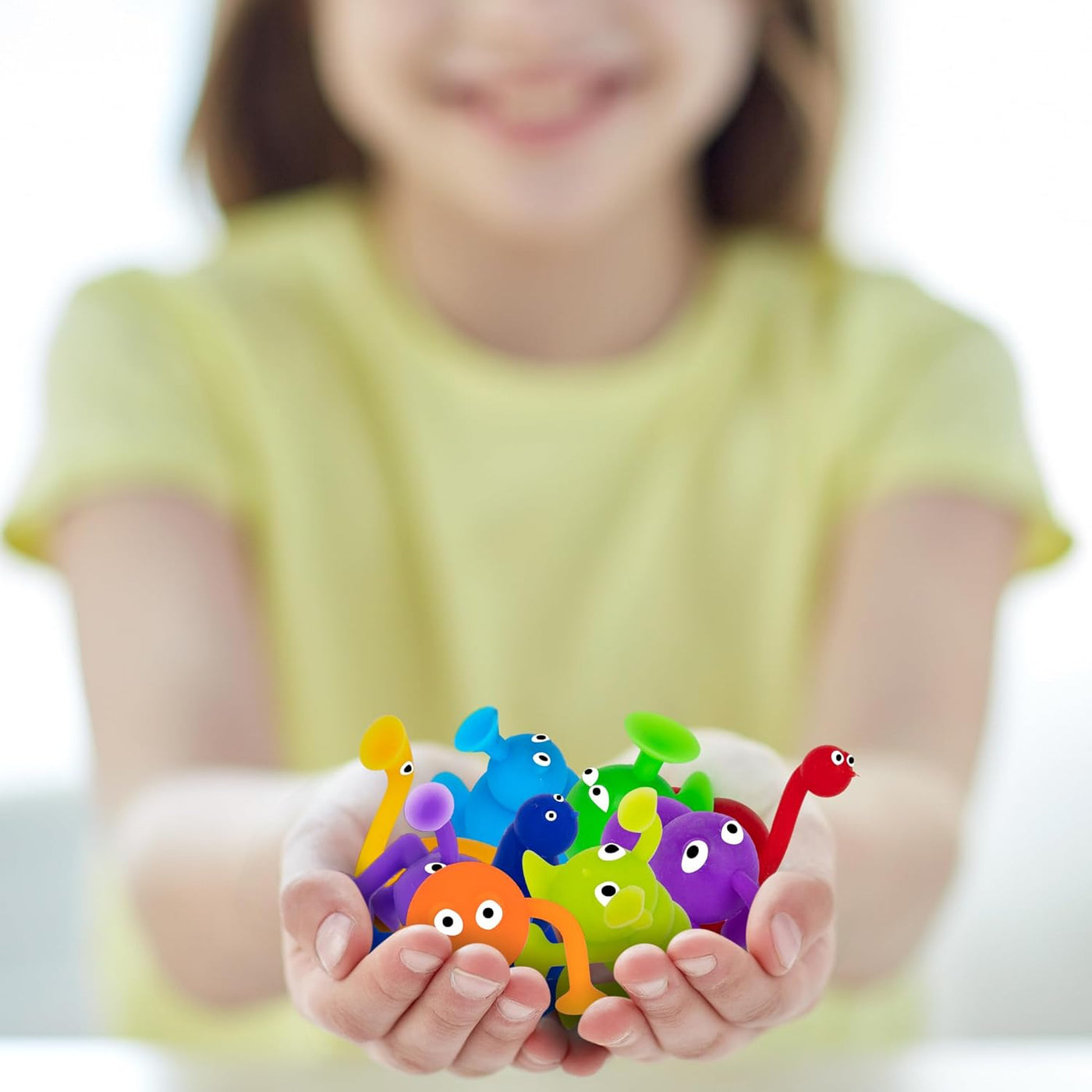 Suction Creature Bath Toys for Kids - Set of 12 Suction Cup Toys - Mold Free Bath Toys in Assorted Colors and Shapes