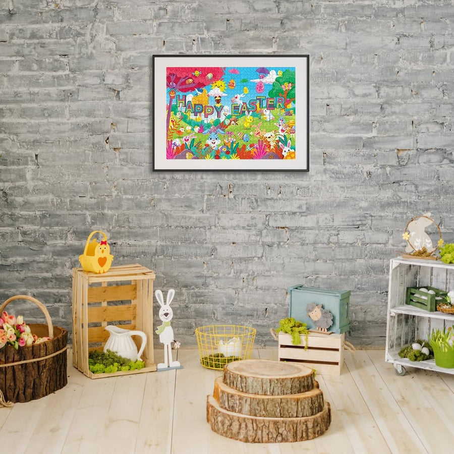 Easter Jigsaw Puzzle - 27.5" x 19.6" - 1000 Piece Painted Easter Egg Puzzle for Kids and Adults Enhances Logical Thinking - Family Easter Gifts Supplies