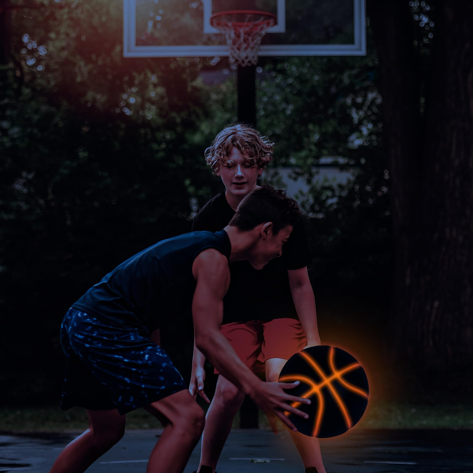 Glow in The Dark Basketball - Motion Activated Light Up Basketball with Glowing Seams and Air Pump - Standard Size Ball