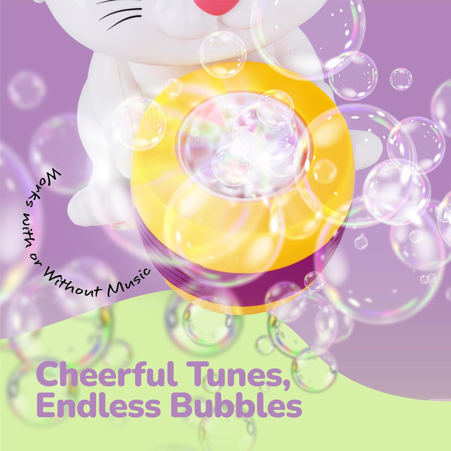 Easter Bunny Bubble Machine for Toddlers - Extreme Bubble - Rabbit Holding Egg Bubble Blower Toy for Kids with Refill Solutions, Music, & Batteries - Blowing Party Favors - Easter Basket Stuffers