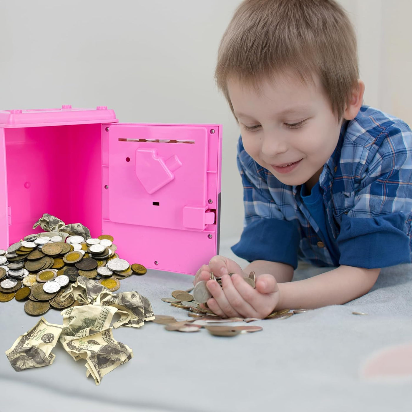 ATM Piggy Bank for Kids - Pink Piggy Bank for Girls - Passcode Protected Electric Piggy Bank - Cool Kids ATM Machine for Early Savings