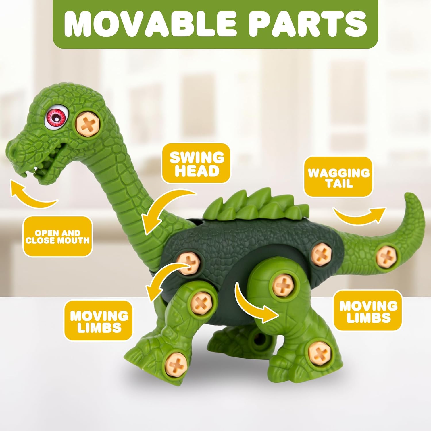 Dinosaur Toys for Boys 3-7 - Kids Take Apart STEM Construction Toy with Electric Drills, Assorted Tools, and Toy Dinosaur Parts