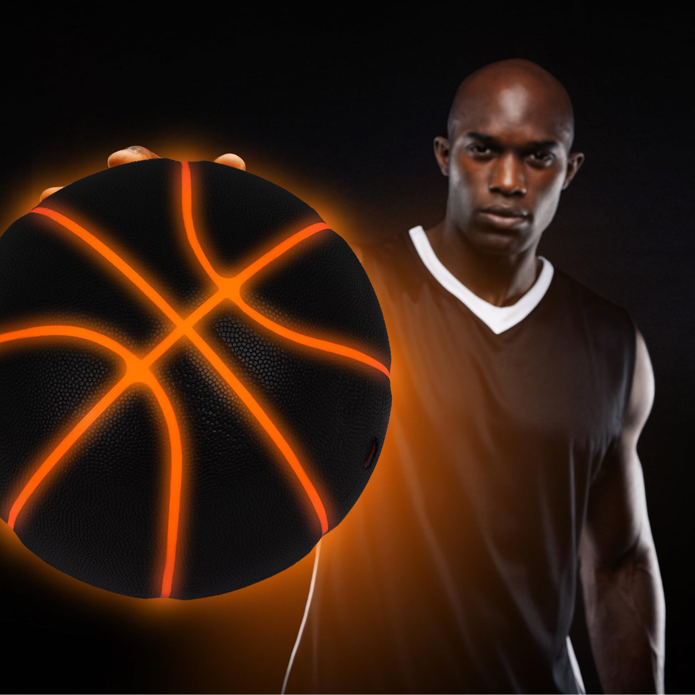 Glow in The Dark Basketball - Motion Activated Light Up Basketball with Glowing Seams and Air Pump - Standard Size Ball