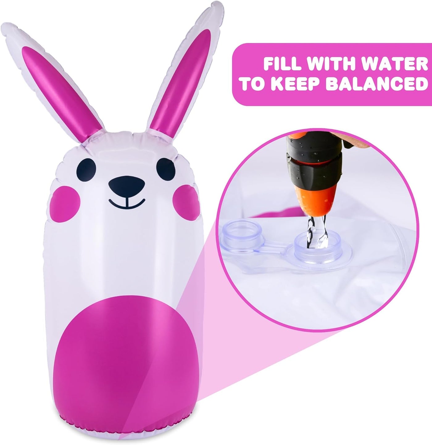 Easter Bunny Inflatable Ring Toss Game - Easter Games for Kids with Inflatable Bunny and 6 Rings