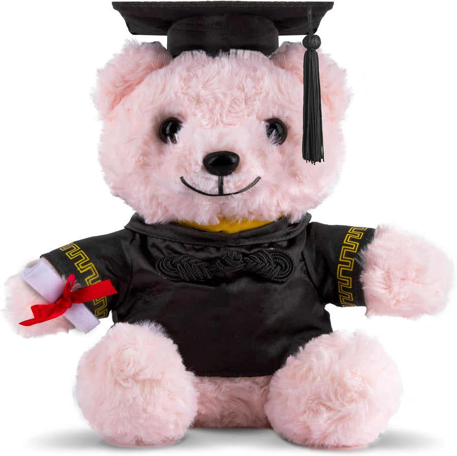 Graduation Pink Teddy Bear - 10 Inches - Cute Plush Bear with Hat, Gown, Sash, and Diploma - Birthday, Kindergarten & Preschool Graduation Gift for Girls - Adorable Stuffed Animal