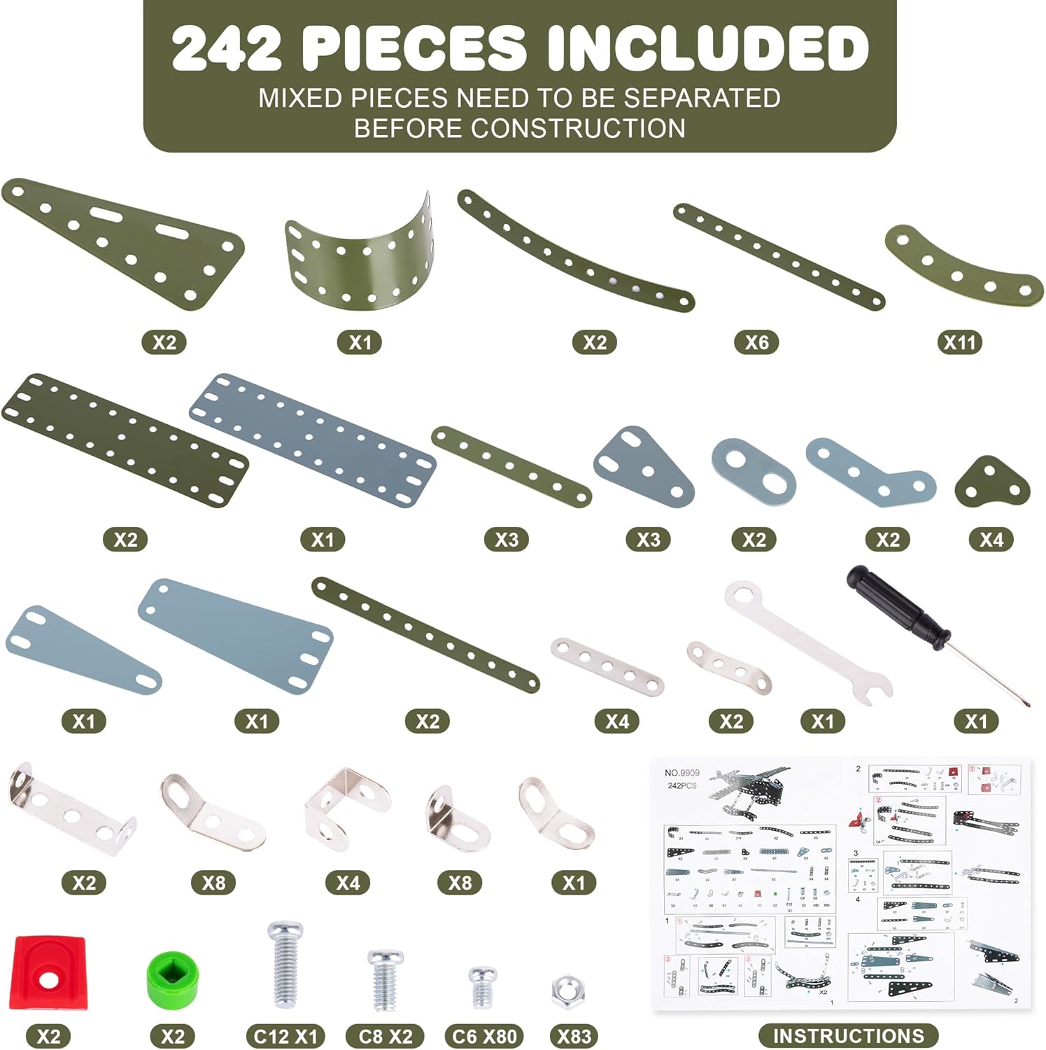 Metal Airplane Model Kit - 242 PC STEM Airplane Building Kit - Seaplane Model Airplane Kit for Boys