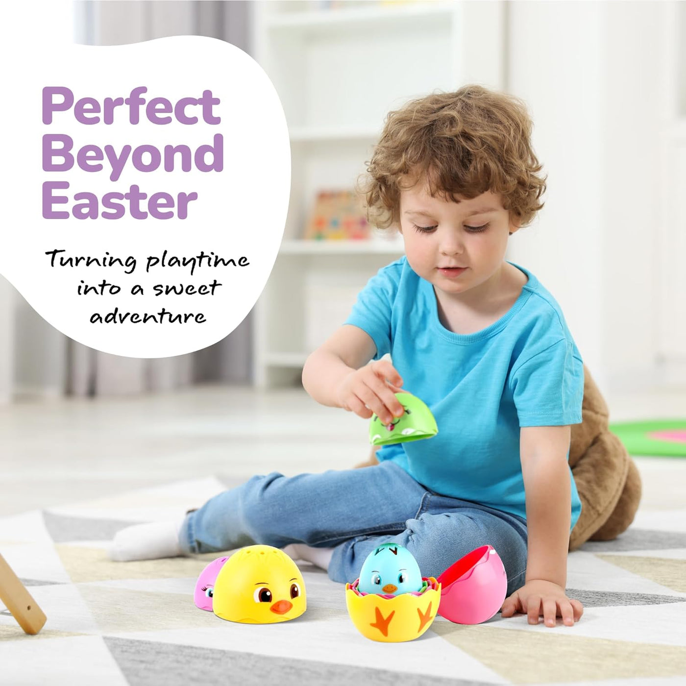 Easter Stacking Egg Bath Toy - Set of 9 - Colorful Baby Stacking Toys for Toddlers Bath Time Fun - Stackable Bunny Eggs Nesting Chicks - Early Learning Bathtub Toys - Baby Shower Toys