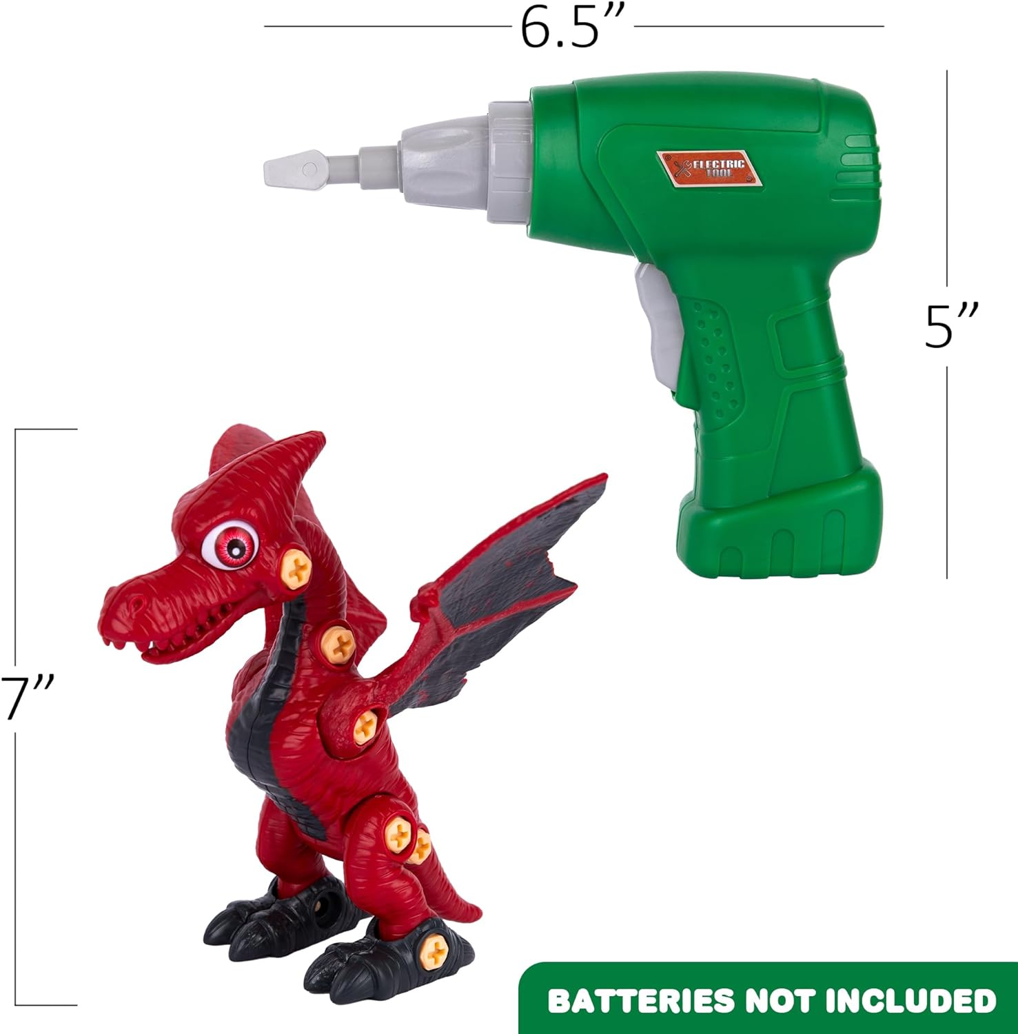 Dinosaur Toys for Boys 3-7 - Kids Take Apart STEM Construction Toy with Electric Drills, Assorted Tools, and Toy Dinosaur Parts