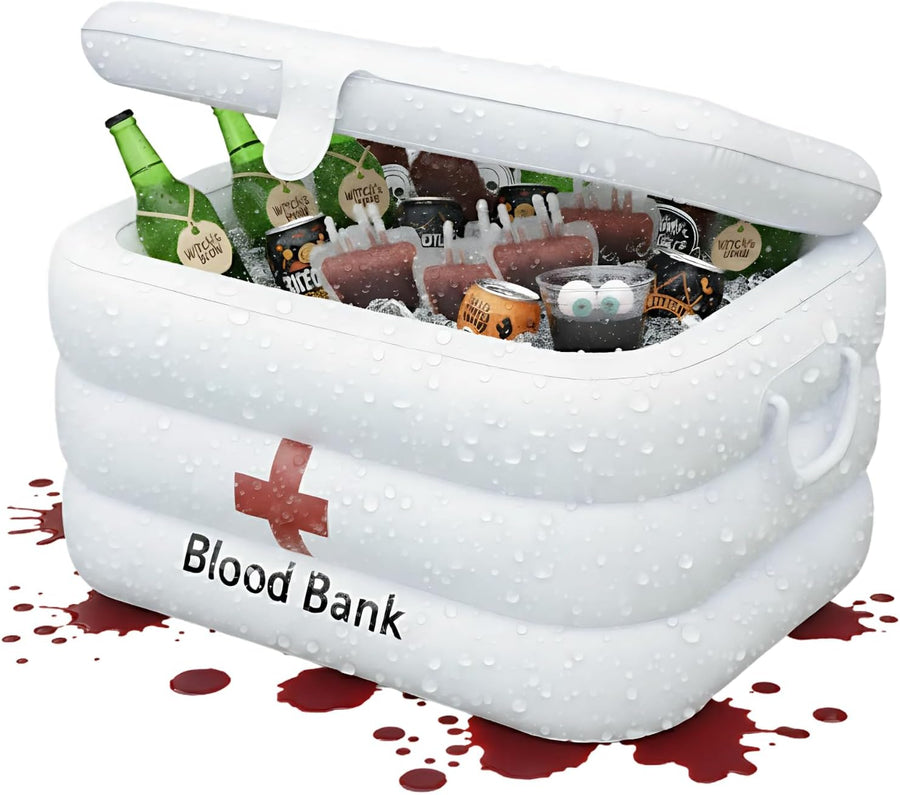 Halloween Inflatable Cooler - Hospital-Inspired Halloween Inflatable Drink Cooler Holder Chills Beverage, Snacks