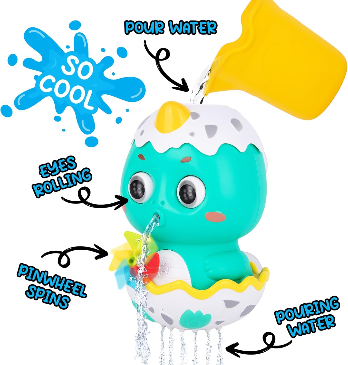 Interactive Bathtub Slide Set - Bath Slide Set with Bathtub Slide, Waterfall, Marble Run, Spinning Pinwheels, and Unique Squirt Toys (Turtle, Walrus, and Starfish) - Stong Suction Cups