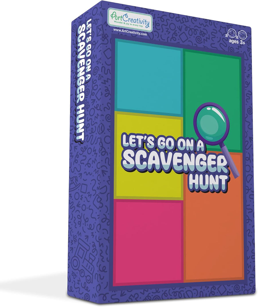 Road Trip Scavenger Hunt for Kids - 50 Cards in Sturdy Box - Seek and Find Road Trip Games - Car Activities for Kids - Travel-Friendly Bag - Indoor Scavenger Hunt Game