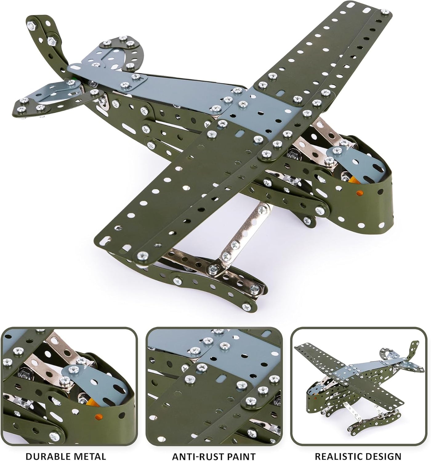 Metal Airplane Model Kit - 242 PC STEM Airplane Building Kit - Seaplane Model Airplane Kit for Boys