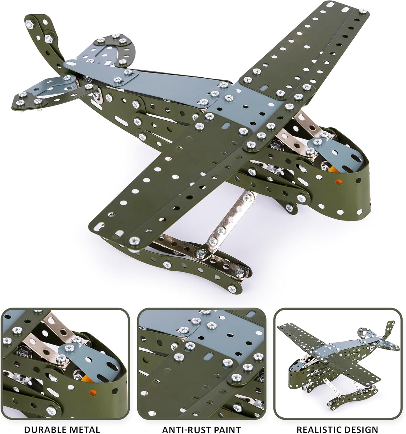 Metal Airplane Model Kit - 242 PC STEM Airplane Building Kit - Seaplane Model Airplane Kit for Boys