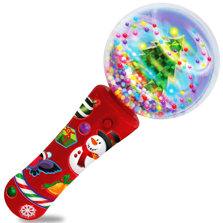 Christmas Light Up Wand for Kids - 7.5 Inch Light Up Spinner Wand - LED Christmas Spinner Toy Wand with Batteries Included