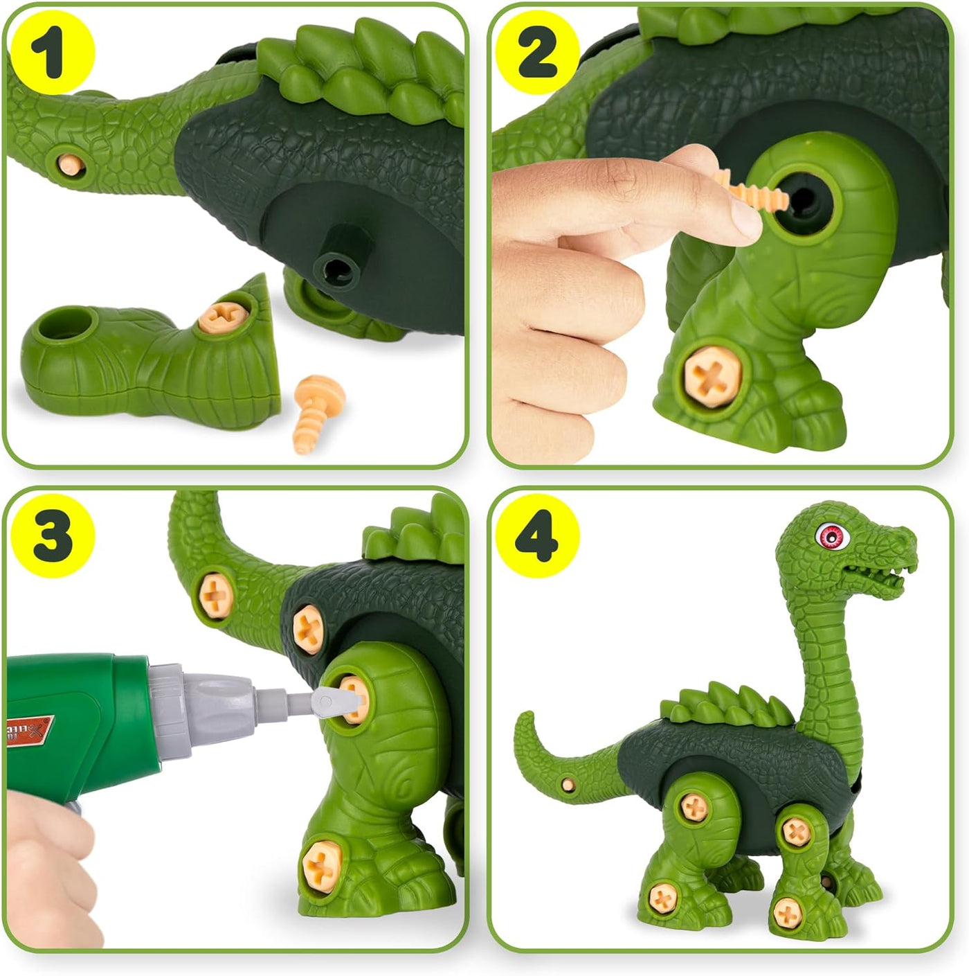 Dinosaur Toys for Boys 3-7 - Kids Take Apart STEM Construction Toy with Electric Drills, Assorted Tools, and Toy Dinosaur Parts