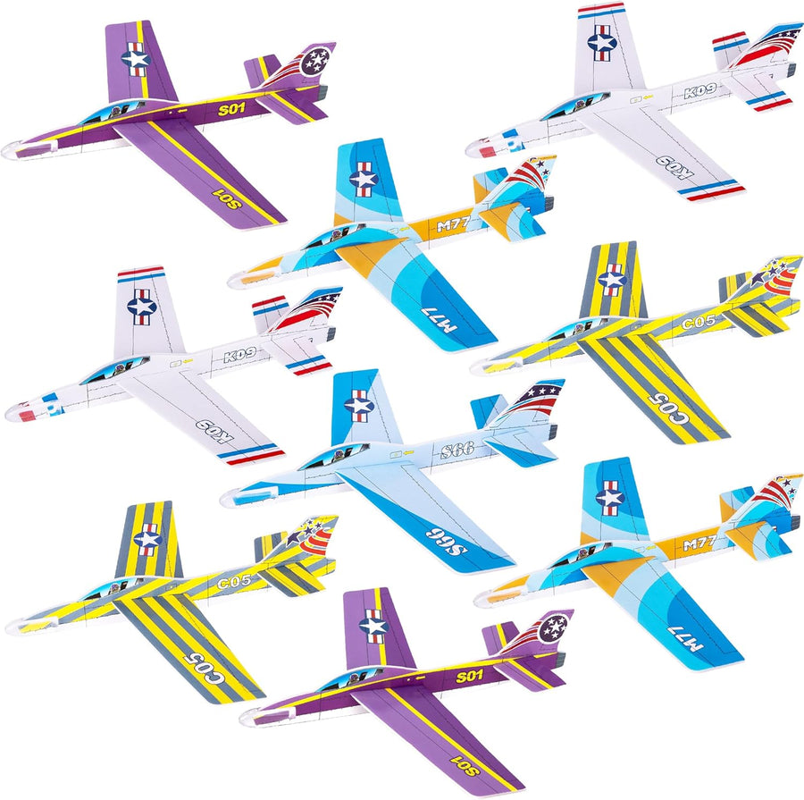 24 Pack Glider Fighter Jets 3D Puzzle Set - 7 Inch Various Jet Design Schemes - Airplane Theme Party Activity - Great Party Favor, Summer Fun, Gift Idea for Boys and Girls