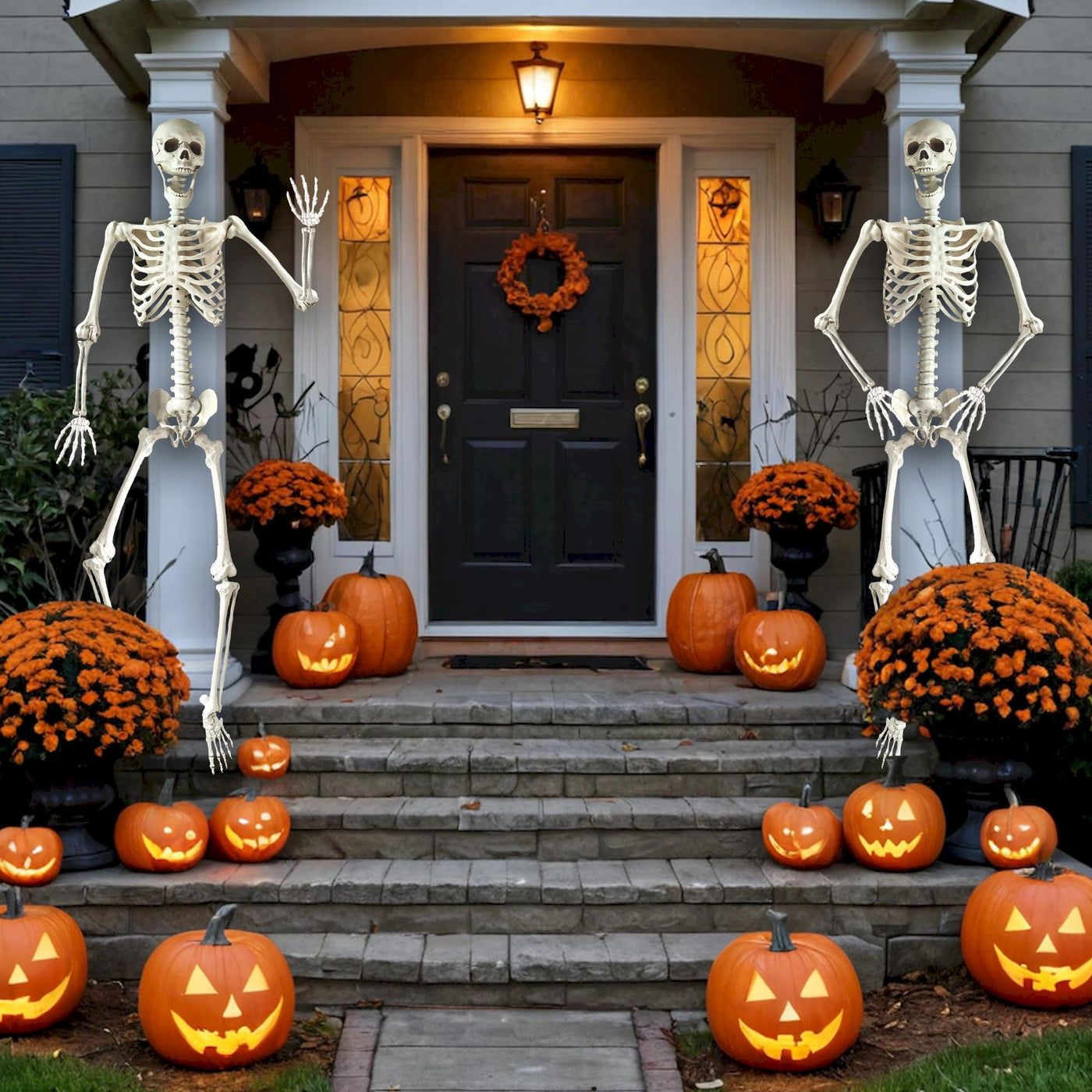6ft Halloween Skeleton Decor - Life Size Skeleton for Indoor and Outdoor Decorations - Fully Articulated Posable Skeleton