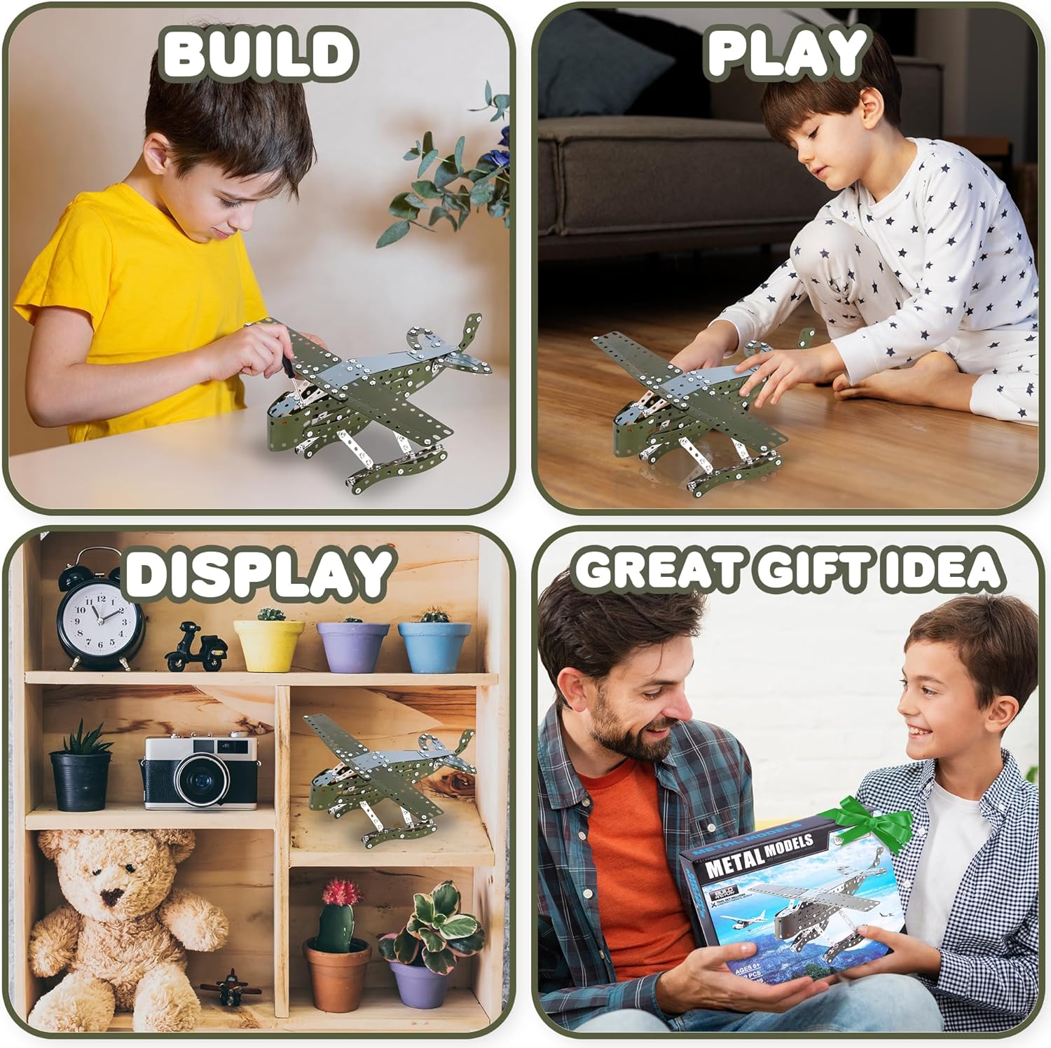 Metal Airplane Model Kit - 242 PC STEM Airplane Building Kit - Seaplane Model Airplane Kit for Boys