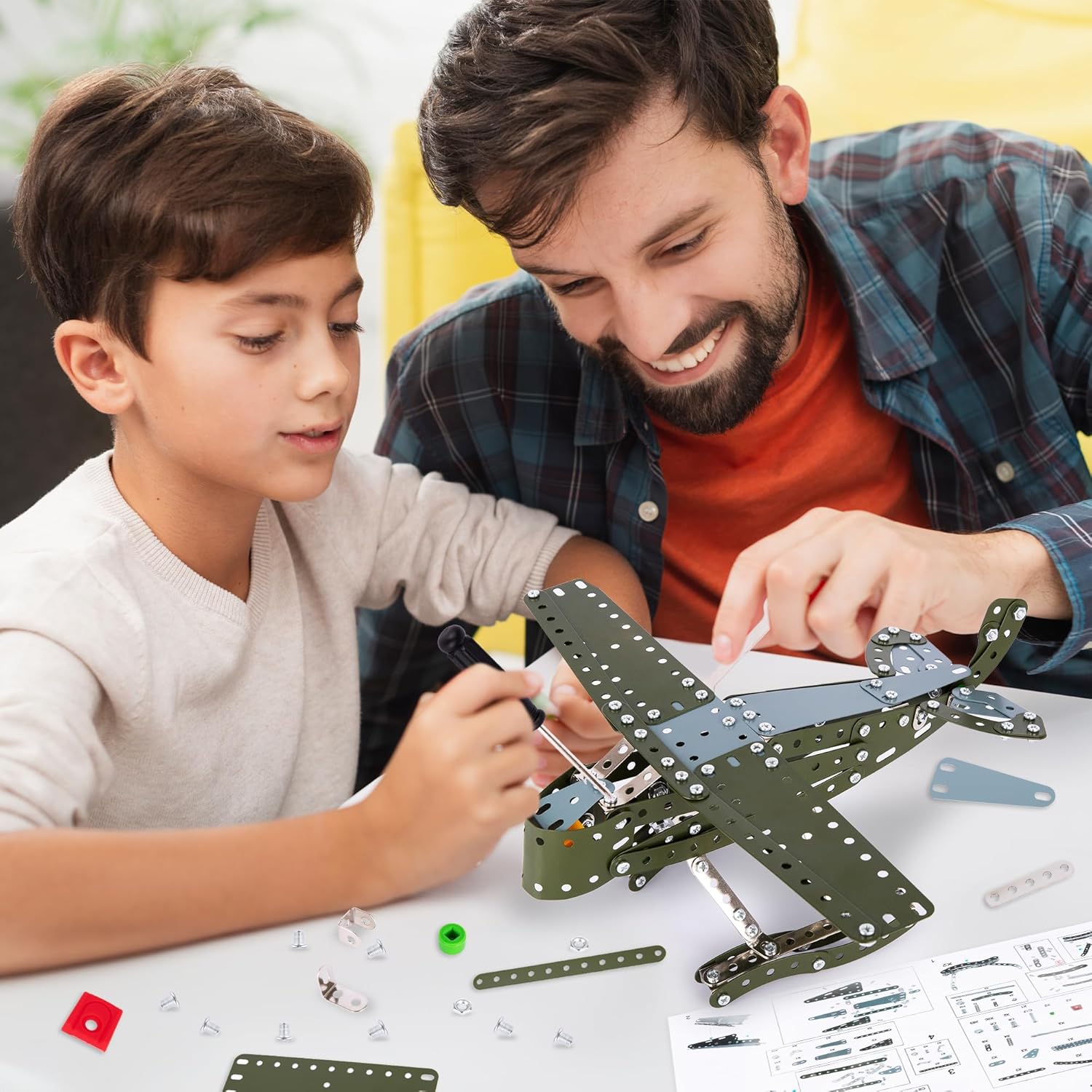 Metal Airplane Model Kit - 242 PC STEM Airplane Building Kit - Seaplane Model Airplane Kit for Boys