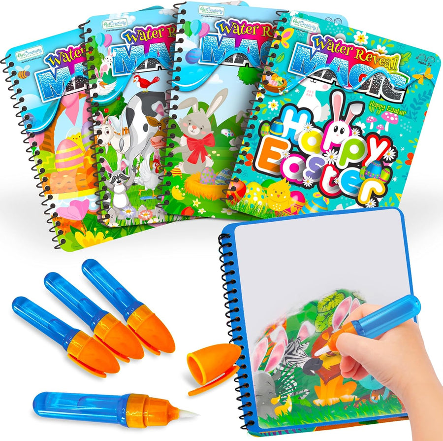 Easter Basket Stuffers for Toddlers, 4 Pack Easter Water Coloring Books for Kids, Easter Basket Essentials, Easter Activities Kids, Easter Basket Stuffers, Easter Toys, Easter Basket Ideas Gifts