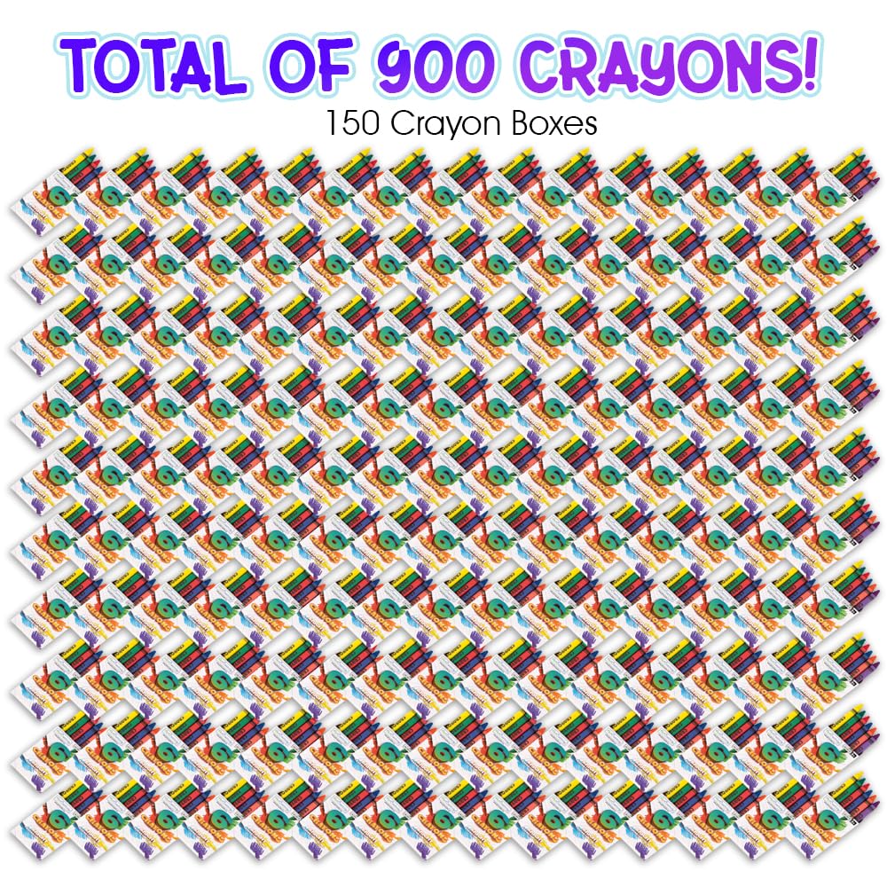 Crayons Bulk Set - 75 Crayon Packs - 6 Crayons in Each Pack - 450 Total - Crayons for Kids in Red, Orange, Yellow, Green, Blue, Purple