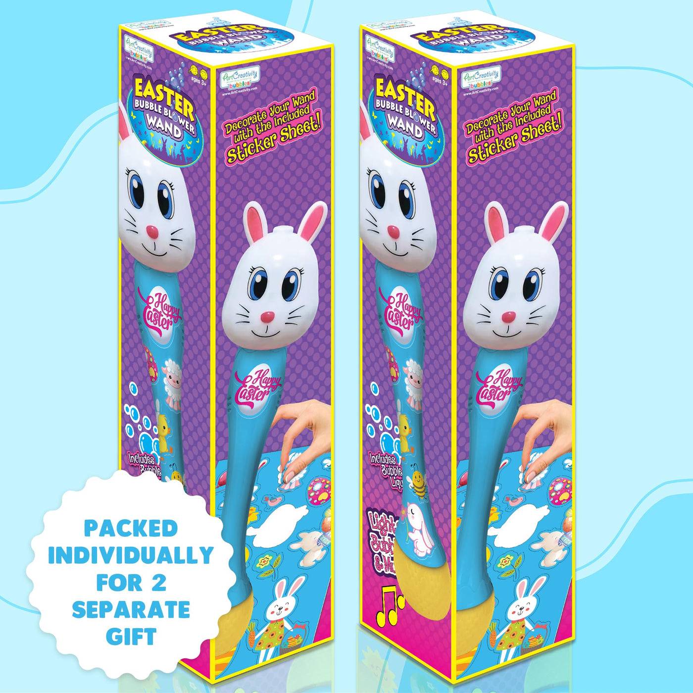 Easter Chick Bubble Wand, Easter Basket Stuffers for Toddler, 14" Light Up Automatic Bubble Maker with LED & Music, Bubbles for Kids, Toys for Toddlers 1-3