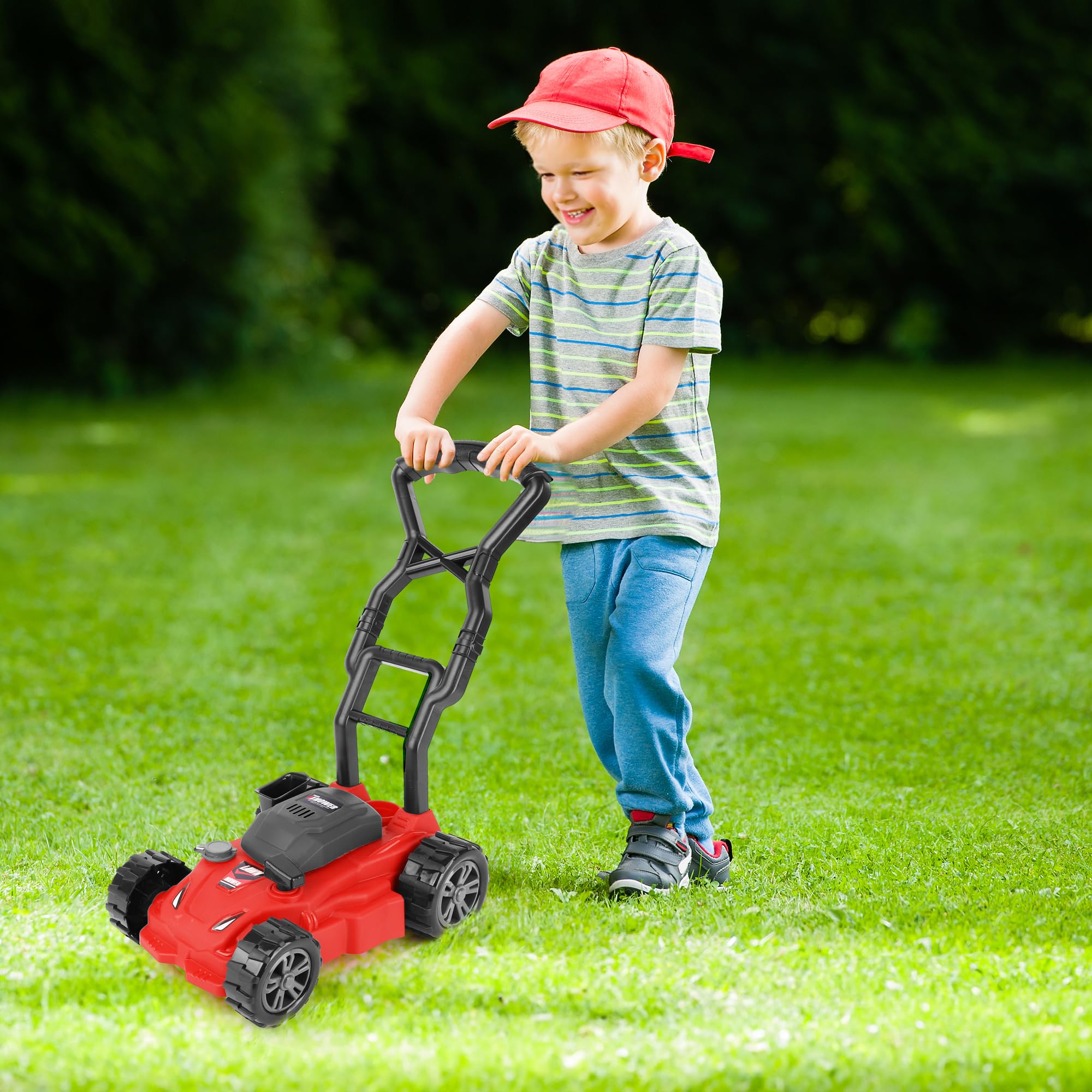 Kids’ Lawn Mower Toy - 21 Inches Tall - Lawn Mower for Kids with Startup Sound and Wheels with Realistic Motor-Like Sound