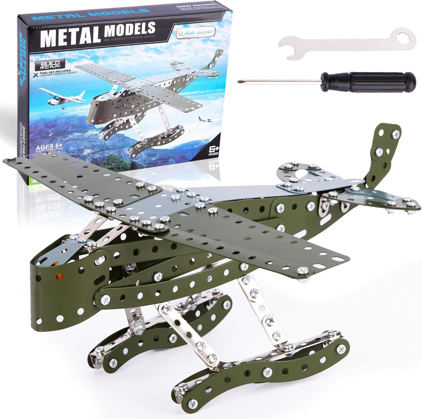 Metal Airplane Model Kit - 242 PC STEM Airplane Building Kit - Seaplane Model Airplane Kit for Boys