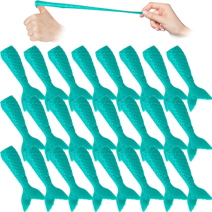Mermaid Tail Slingshots for Kids - 24 PCS Mermaid Party Favors - Silicone Under the Sea Party Favors - Fly Over 25 Feet
