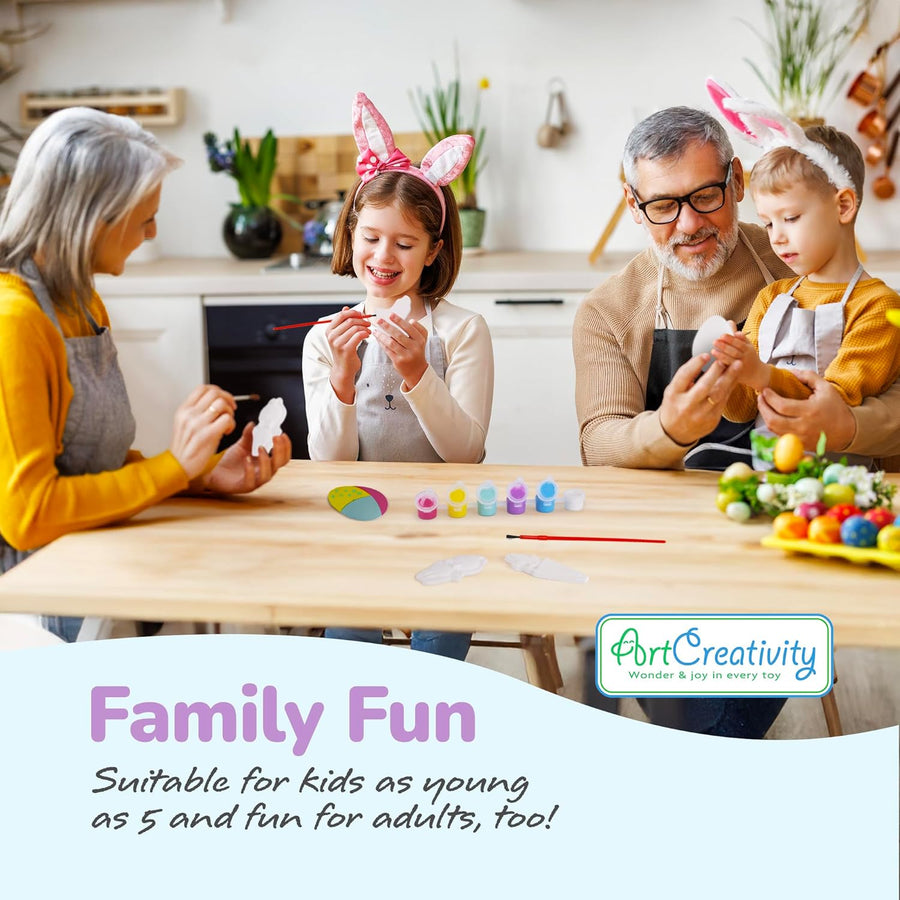 Easter Plaster Painting Kit - 17 Piece Set - Includes Easter-Inspired Designs, Paint, and Paintbrush - Fun Crafts for Kids