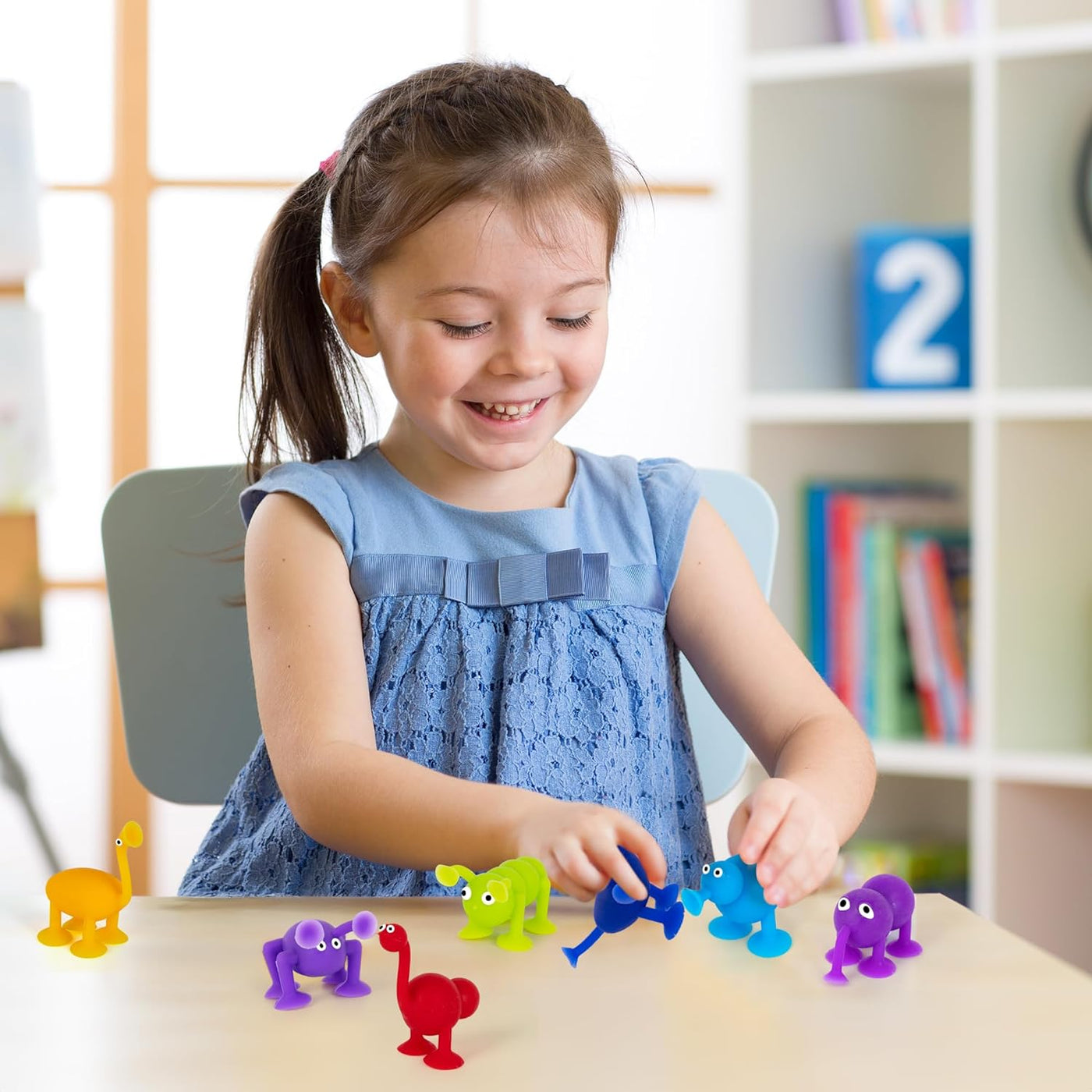 Suction Creature Bath Toys for Kids - Set of 12 Suction Cup Toys - Mold Free Bath Toys in Assorted Colors and Shapes