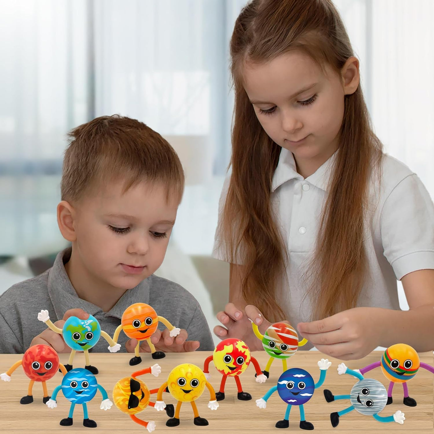 Solar System Educational Toys for Kids, 2.75" Bendable Planet Figurines - Space Toy for Kids (9 figurines)