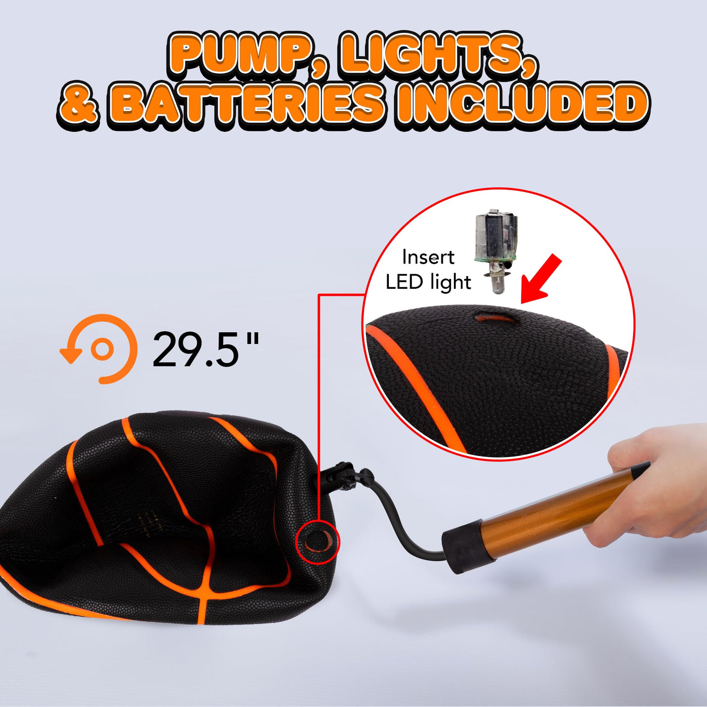 Glow in The Dark Basketball - Motion Activated Light Up Basketball with Glowing Seams and Air Pump - Standard Size Ball