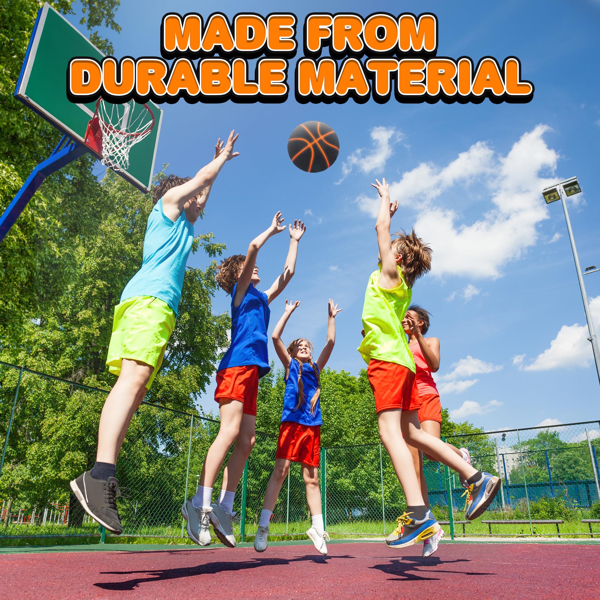 Glow in The Dark Basketball - Motion Activated Light Up Basketball with Glowing Seams and Air Pump - Standard Size Ball