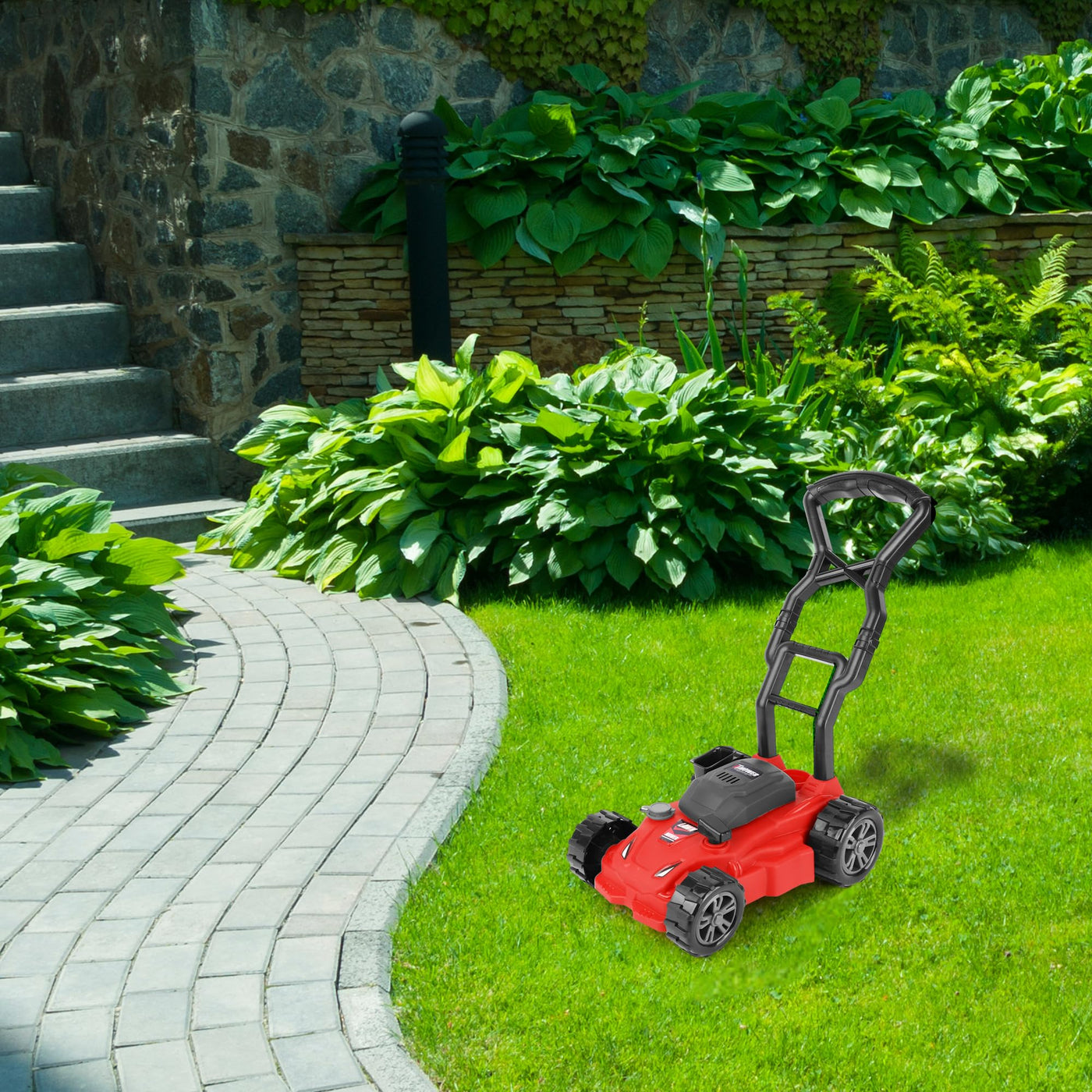 Kids’ Lawn Mower Toy - 21 Inches Tall - Lawn Mower for Kids with Startup Sound and Wheels with Realistic Motor-Like Sound