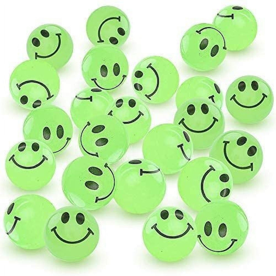 ArtCreativity 36-Set High Bouncy Glow-in-the-Dark Smiley Face Rubber Balls – Safe & Durable Party Favors for Kids