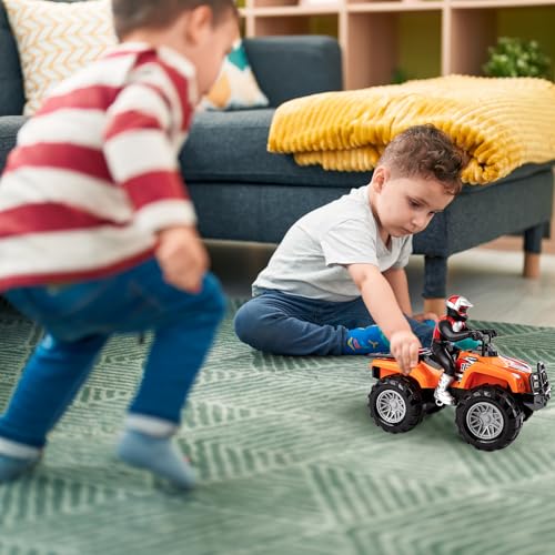 Light Up ATV Toy with Sounds - 10 Inch Toy Four Wheeler with Headlights, Sounds, and Button Activated Motion