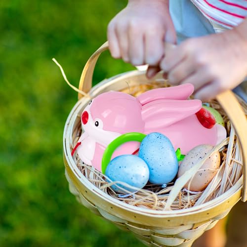 Pull Along Musical Easter Bunny Toy - Easter Toys for Kids with Lights, Music, and 4 Animal Sounds