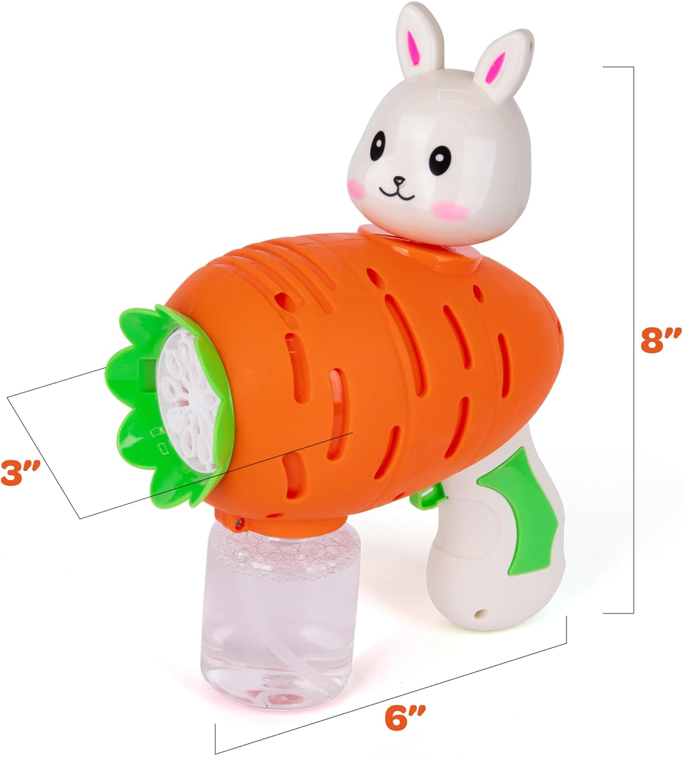 Easter Bubble Gun for Kids - Carrot-Shaped Bubble Gun with 100ml of Bubble Solution