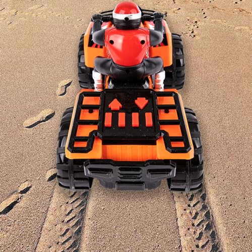 Light Up ATV Toy with Sounds - 10 Inch Toy Four Wheeler with Headlights, Sounds, and Button Activated Motion