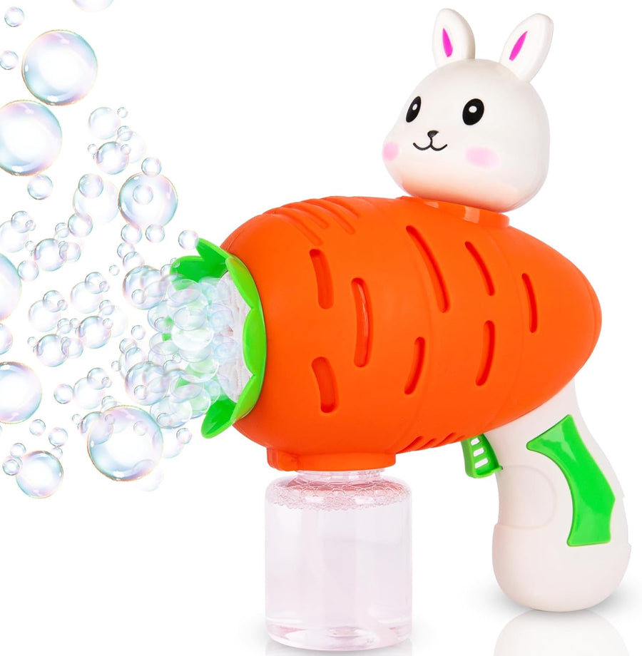 Easter Bubble Gun for Kids - Carrot-Shaped Bubble Gun with 100ml of Bubble Solution