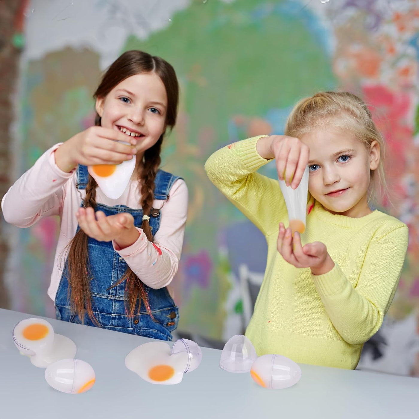 Easter Slime Eggs - Set of 12 Slime Filled Eggs - Pre-Filled Surprise Eggs for Kids with Slime Inside